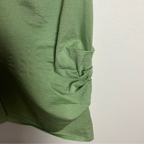 NWT Pretty Little Thing Glitter Knit Open Back Mini Tank Dress Green Size Medium - Picture 4 of 9